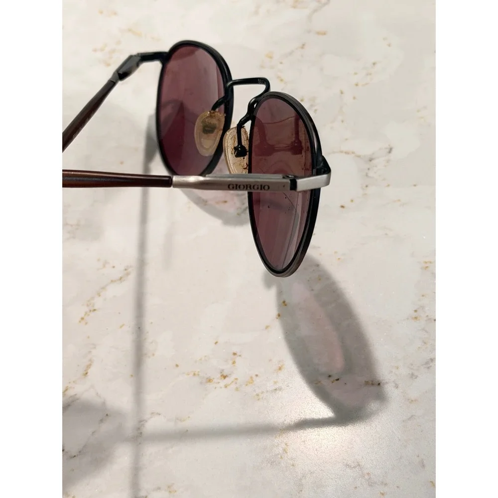 Giorgio Beverly Hills Vintage Round Sunglasses G 308 028 140 Frame Italy